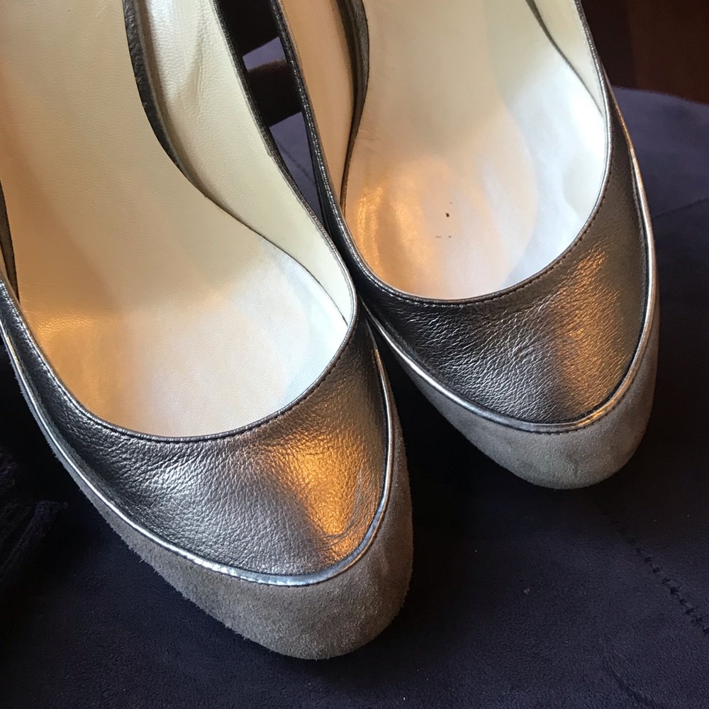 Christian Dior gray suede and metallic heels - Picture 8 of 10